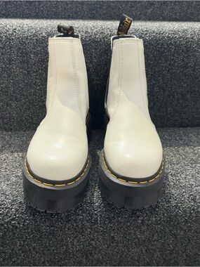 Dr. Martens White Chunky Chelsea Platform Boots